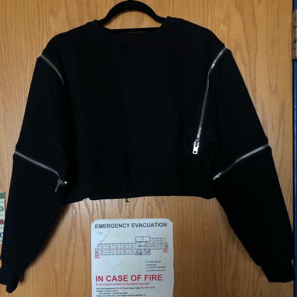 LF CROPPED PULL OVER ZIPPER SWEATSHIRT - Picture 3 of 6